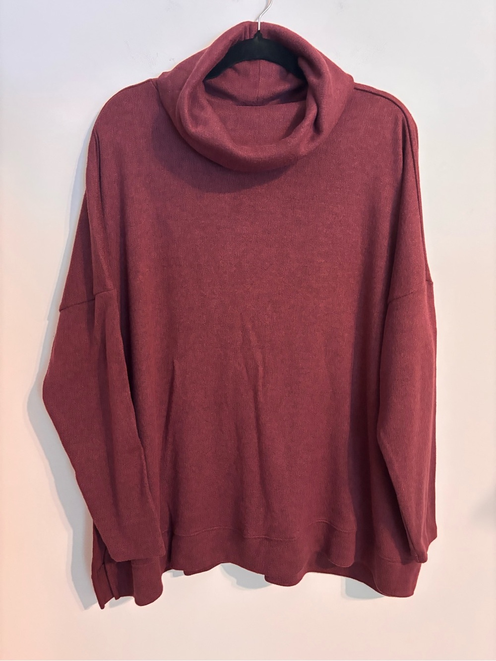 Lands’ End oversized Burgundy Cowl-neck Sweater